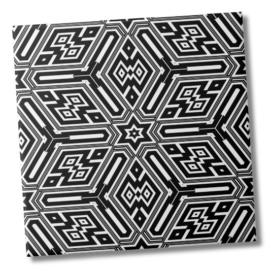 Chique stijlvol zwart wit modern geometrisch tegeltje