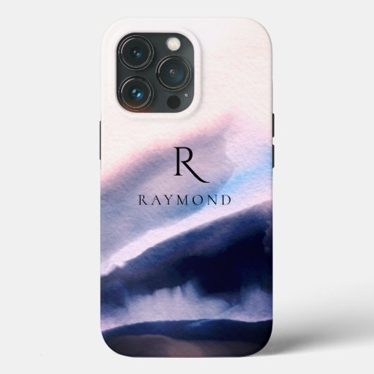 Chique stijlvolle berglandschap met monogram Case-Mate iPhone case (Achterkant)