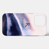 Chique stijlvolle berglandschap met monogram Case-Mate iPhone case (Achterkant (horizontaal))