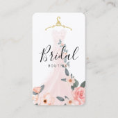Chique stijlvolle bloemenbruiloft jurk bruids boet visitekaartje (Voorkant)