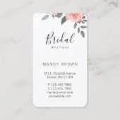 Chique stijlvolle bloemenbruiloft jurk bruids boet visitekaartje (Achterkant)