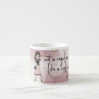 Chique stijlvolle dame | Roze Marmer Gepersonalise Espresso Kop