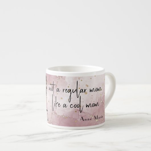 Chique stijlvolle dame | Roze Marmer Gepersonalise Espresso Kop (Voorkant rechts)