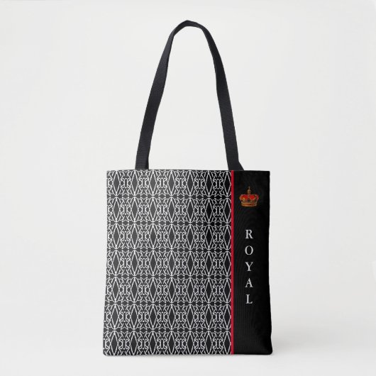 Chique stijlvolle diamant patroon in zwart & wit tote bag (Voorkant)