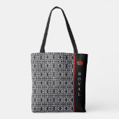 Chique stijlvolle diamant patroon in zwart & wit tote bag (Achterkant)