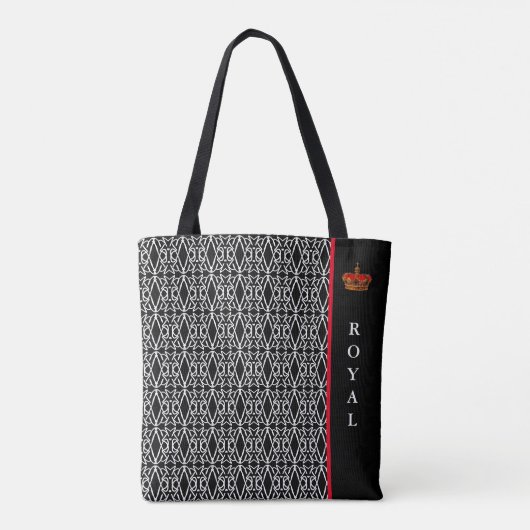Chique stijlvolle diamant patroon in zwart & wit tote bag (Achterkant)