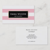 Chique stijlvolle FAUX goud licht roze gestreept Visitekaartje (Voorkant / Achterkant)