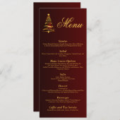 Chique Stijlvolle Gouden Kerstboom Bruiloft Menu Kaart (Voorkant / Achterkant)