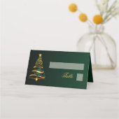 Chique stijlvolle gouden kerstboom bruiloft plaatskaartje (Voorkant)