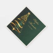 Chique stijlvolle gouden kerstboom bruiloft servet (Hoek)