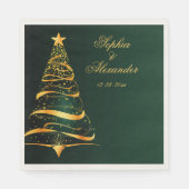 Chique stijlvolle gouden kerstboom bruiloft servet (Voorkant)