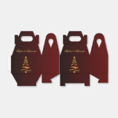 Chique stijlvolle gouden kerstboom dank u bruiloft bedankdoosjes (Uitgevouwen)