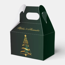 Chique stijlvolle gouden kerstboom dank u bruiloft bedankdoosjes
