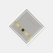 Chique & stijlvolle gouden lijnen op grijze bruilo servetten (Hoek)