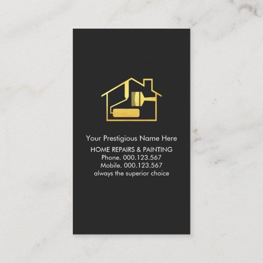 Chique stijlvolle gouden tab schilder visitekaartje (Achterkant)