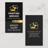 Chique stijlvolle gouden tab schilder visitekaartje (Voorkant / Achterkant)