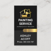 Chique stijlvolle gouden tab schilder visitekaartje (Voorkant)