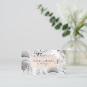 Chique & Stijlvolle Grijze Bloemen Botanisch Visitekaartje (Staand voorkant)
