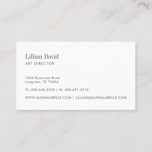 Chique & Stijlvolle Grijze Bloemen Botanisch Visitekaartje (Achterkant)