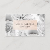 Chique & Stijlvolle Grijze Bloemen Botanisch Visitekaartje (Voorkant)