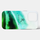 Chique stijlvolle groene berglandschap monogram Case-Mate iPhone case (Achterkant (horizontaal))