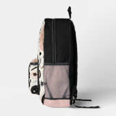 Chique stijlvolle meisjes  monogram zwarte school bedrukte rugzak (Rechts)