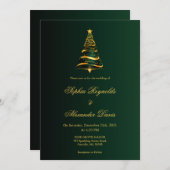 Chique stijlvolle minimalistische kerstboom bruilo kaart (Voorkant / Achterkant)