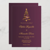 Chique stijlvolle minimalistische kerstboom bruilo kaart (Voorkant / Achterkant)