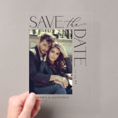 Chique stijlvolle mod foto save the date 2 acryl uitnodigingen (Insitu (Draagbaar))
