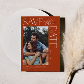 Chique Stijlvolle Mod Photo Save the Date 2 Roest  Kaart