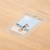 Chique Stijlvolle Mod Photo Save the Date 3 Acryl Uitnodigingen (Laagn)