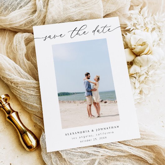 Chique Stijlvolle Mod Photo Save the Date 3 Kaart