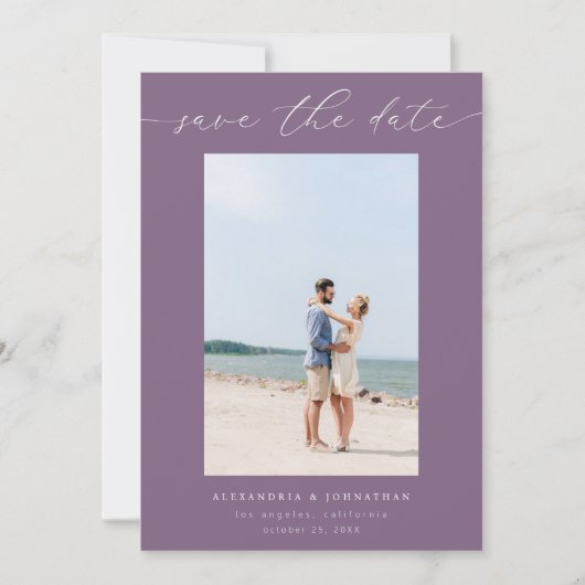 Chique Stijlvolle Mod Photo Save the Date 3 - Paar Kaart (Voorkant)