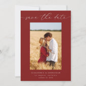 Chique Stijlvolle Mod Photo Save the Date 3 - Rood Kaart (Voorkant)