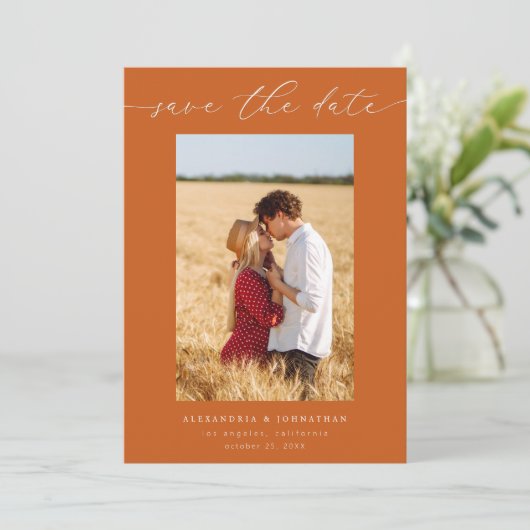 Chique Stijlvolle Mod Photo Save the Date 3 - Sina Kaart (Staand voorkant)