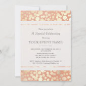 Chique stijlvolle nep goud folie cirkels & perzik  kaart (Voorkant)