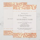 Chique stijlvolle nep goud folie cirkels & perzik  kaart (Voorkant / Achterkant)