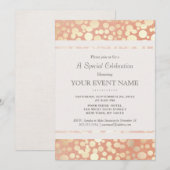 Chique stijlvolle nepgoud folie cirkels & perzik l kaart (Voorkant / Achterkant)