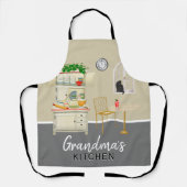 Chique stijlvolle 'Oma's Kitchen' Schort (Voorkant)