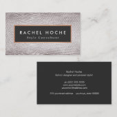 Chique Stijlvolle Zilveren Snake Huidstijl Consult Visitekaartje (Voorkant / Achterkant)
