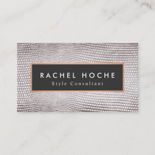 Chique Stijlvolle Zilveren Snake Huidstijl Consult Visitekaartje (Voorkant)