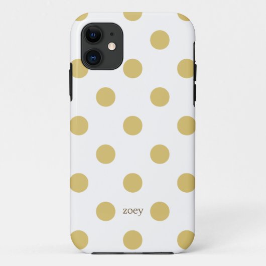 Chique Stippen iPhone Hoesjes (Goud/Wit) (Achterkant)