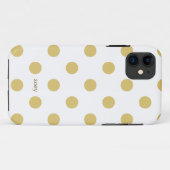 Chique Stippen iPhone Hoesjes (Goud/Wit) (Achterkant (horizontaal))