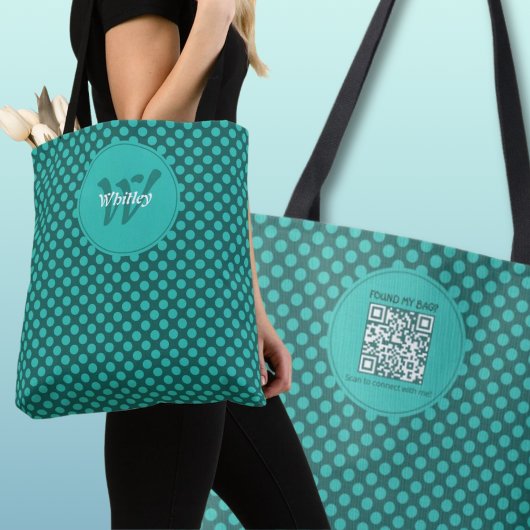 Chique Stippen Thema Slim Dynamische QR Code Tote Bag
