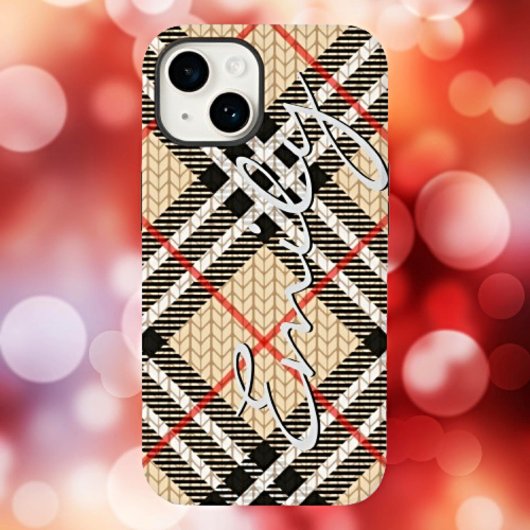 Chique stof geruit Case-Mate iPhone case