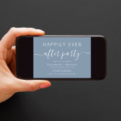 Chique stoffige blauwe bruiloft na feest kaart