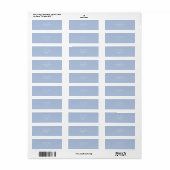 Chique stoffige blauwe bruiloft retour adres label (Full Sheet)