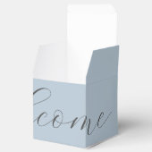 Chique stoffige blauwe bruiloft welkom gunst box bedankdoosjes (Geopend)