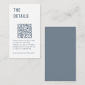 Chique stoffige blauwe Morden minimalistische QR c Informatiekaartje (Voorkant / Achterkant)