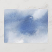 Chique stoffige blauwe Waterverf, bloemenbruiloft Informatiekaartje (Achterkant)